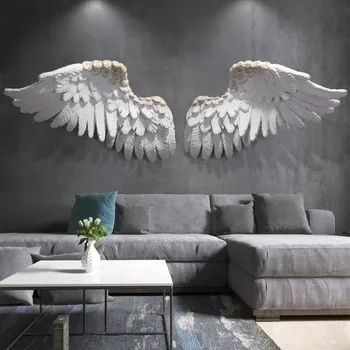 OEM ODM metalna skulptura home dekor zid umjetnost od perja Krila anđela zidni dekor