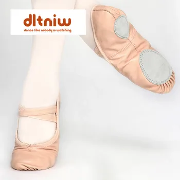 Brand Dames Schoenen, stručni cipele za ples od prirodne kože, meke ženske cipele s punom odvojene jedini, pink, veleprodaja, balet cipele za ples