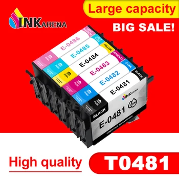INKARENA 6 Boja T0481 Puni Ink Cartridge Epson Kompatibilni Toneri Stylus Photo R200 R220 R300 R300M R320 R340 RX500