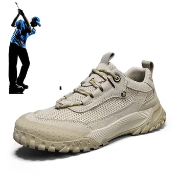 Mrežaste prozračna cipele za golf, vanjski sportski casual obuća, muška moda cipele za hodanje