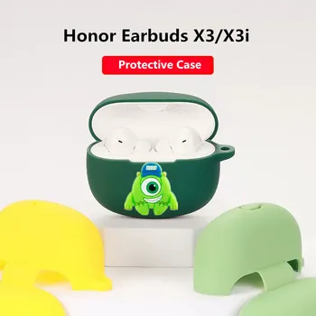 Torbica za slušalice s uzorkom Disney, torbica za slušalice Honor, slušalice X3/X3i, silikon bežične Bluetooth slušalice, zaštitna ljuska s kukom