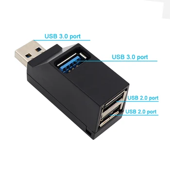 USB 3,0/2,0 adapter-hub, produžni kabel, mini-razvodna kutija 3,0 /2,0, high-speed stalni priključak, pribor za PC, sučelje za proširenje, dodatna oprema za laptop