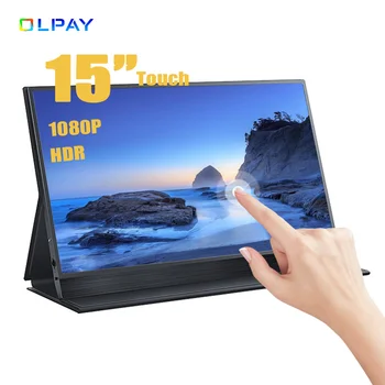 OLPAY 15-inčni laptop monitor osjetljiv na dodir s postoljem 1080P HDR IPS Type-C, USB-C HDMI je kompatibilan za laptop Switch Xbox PS4/5