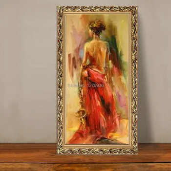 Visokokvalitetna ručno oslikana ženske leđa isukanim nožem, ulje na platnu, zidni likovna slikarstvo ručni rad, sažetak seksi dama, gole slike na platnu